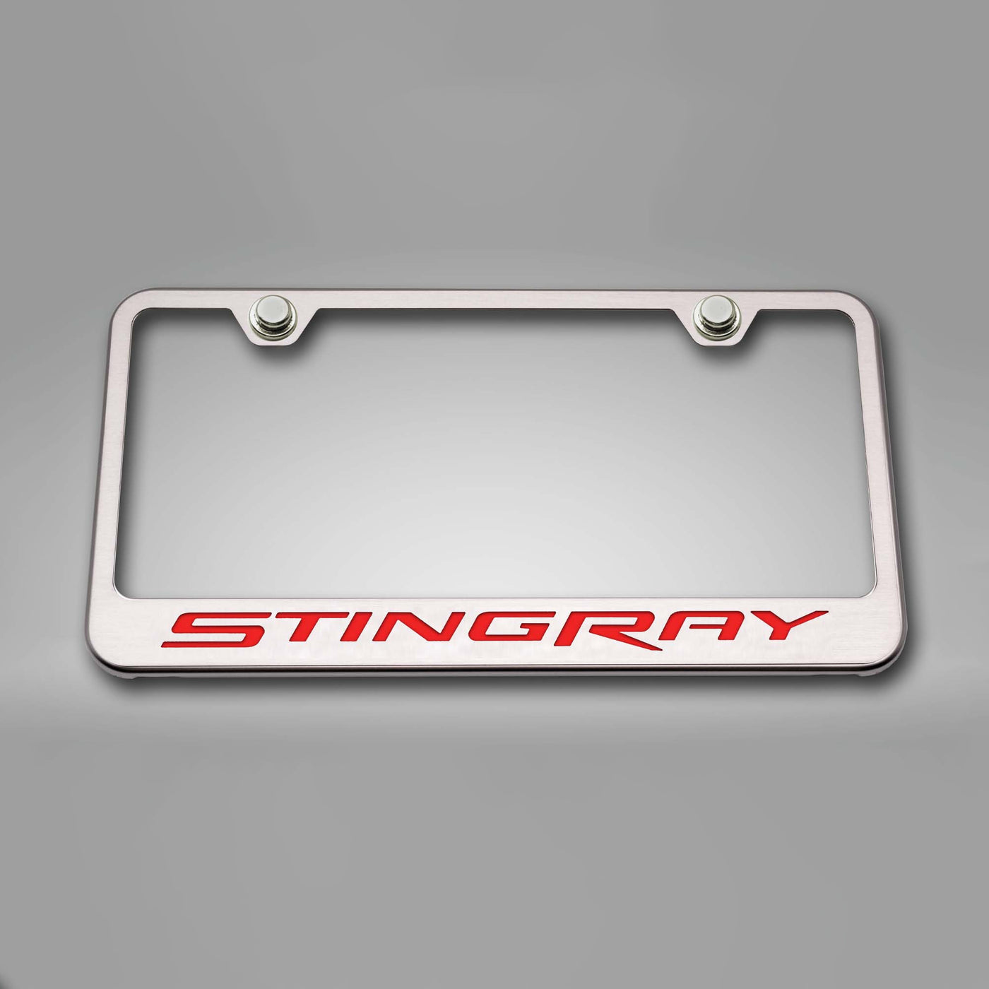 2014-2019 C7 Corvette - License Plate Frame STINGRAY Lettering  - Stainless Steel