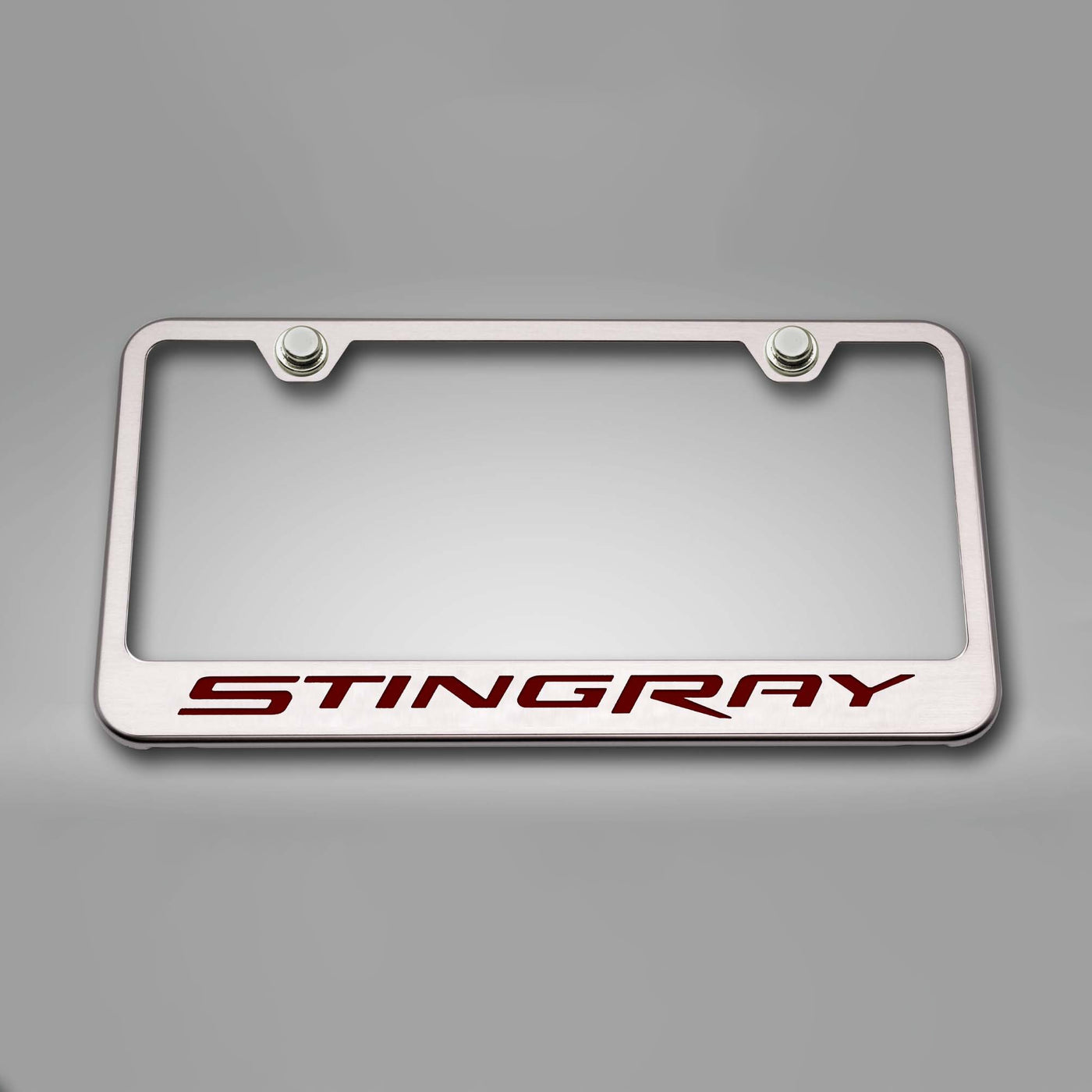 2014-2019 C7 Corvette - License Plate Frame STINGRAY Lettering  - Stainless Steel