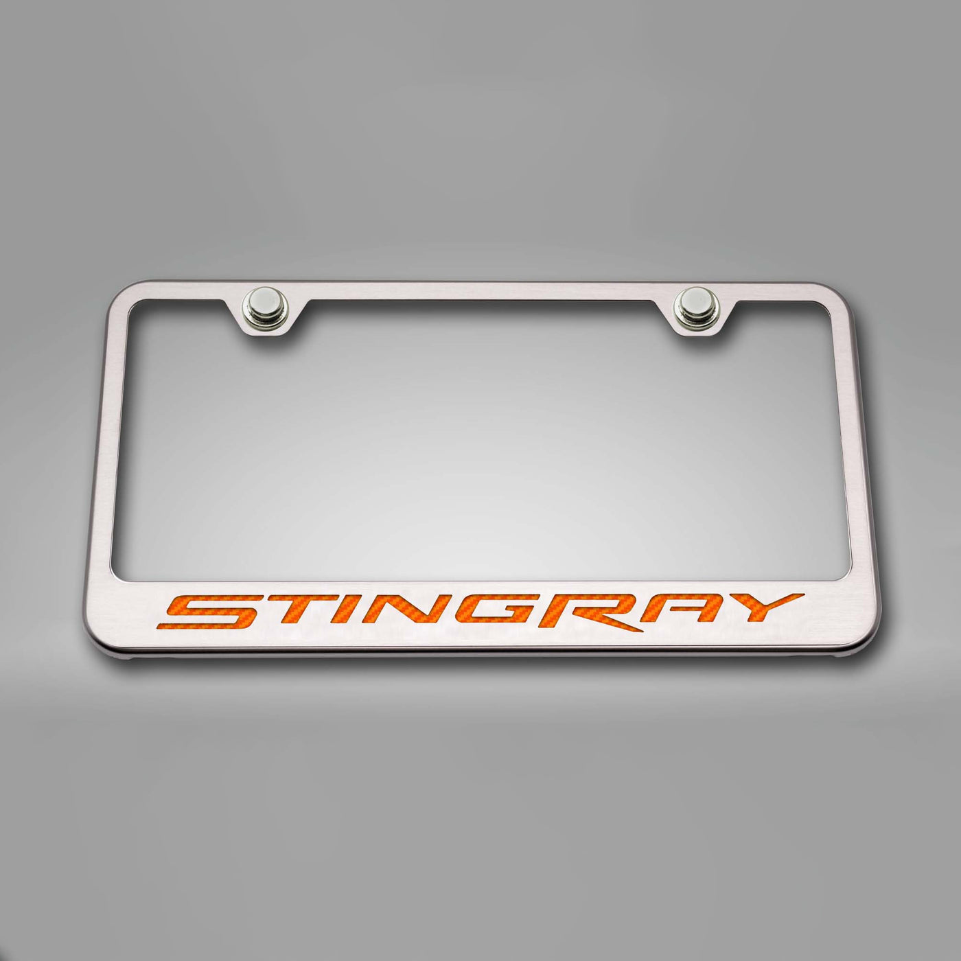 2014-2019 C7 Corvette - License Plate Frame STINGRAY Lettering  - Stainless Steel