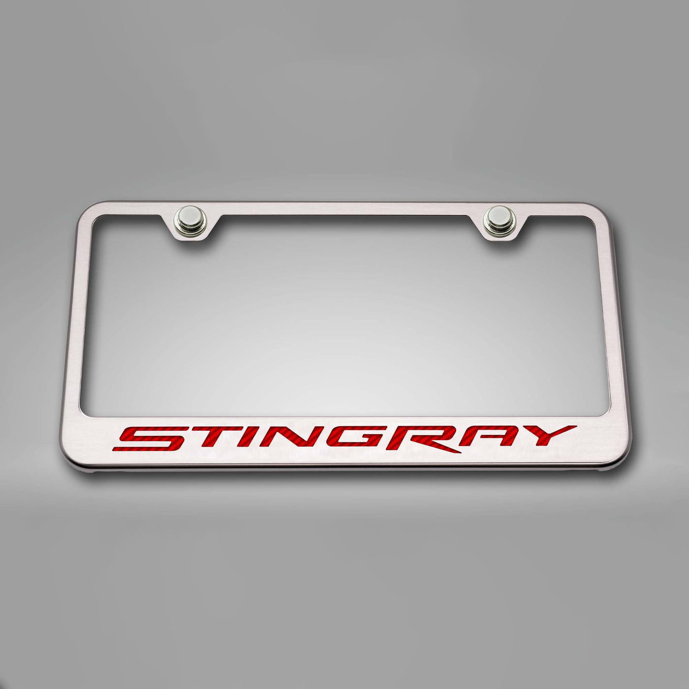 2014-2019 C7 Corvette - License Plate Frame STINGRAY Lettering  - Stainless Steel