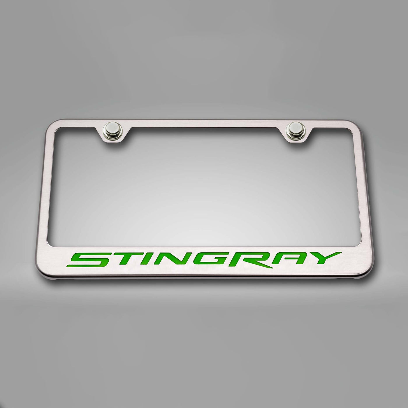 2014-2019 C7 Corvette - License Plate Frame STINGRAY Lettering  - Stainless Steel