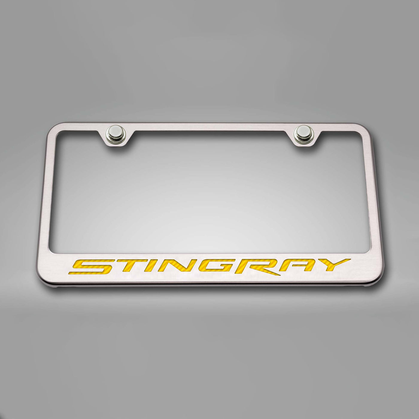 2014-2019 C7 Corvette - License Plate Frame STINGRAY Lettering  - Stainless Steel