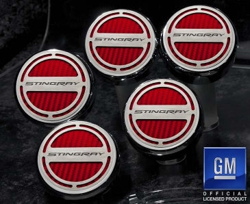 2014-2019 Z06/Z51/C7 Corvette - STINGRAY Script Fluid Cap Covers 5Pc Auto Transmission