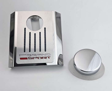 Master Cylinder Cover Automatic Polished Stainless w/Brushed Ribbed Top Plate Grand Sport Style