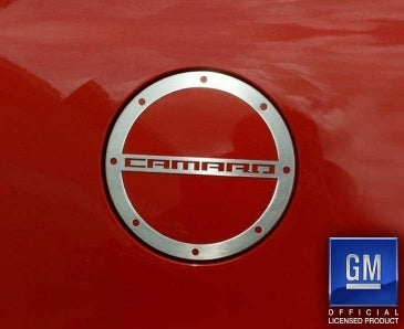2010-2018 Camaro- Gas Cap Cover 'CAMARO' Style - Stainless Steel
