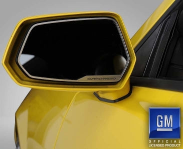 2010-2013 Camaro - Side View Mirror Trim SUPERCHARGED Style 2Pc - Brushed Stainless