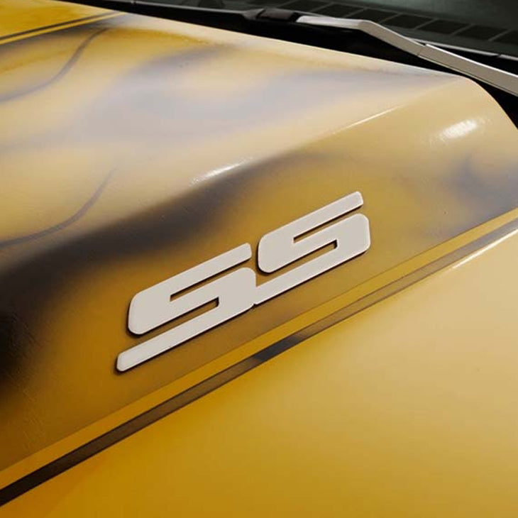 Dark Khaki Camaro SS - Exterior SS Emblem Set 2Pc - Brushed Stainless Steel