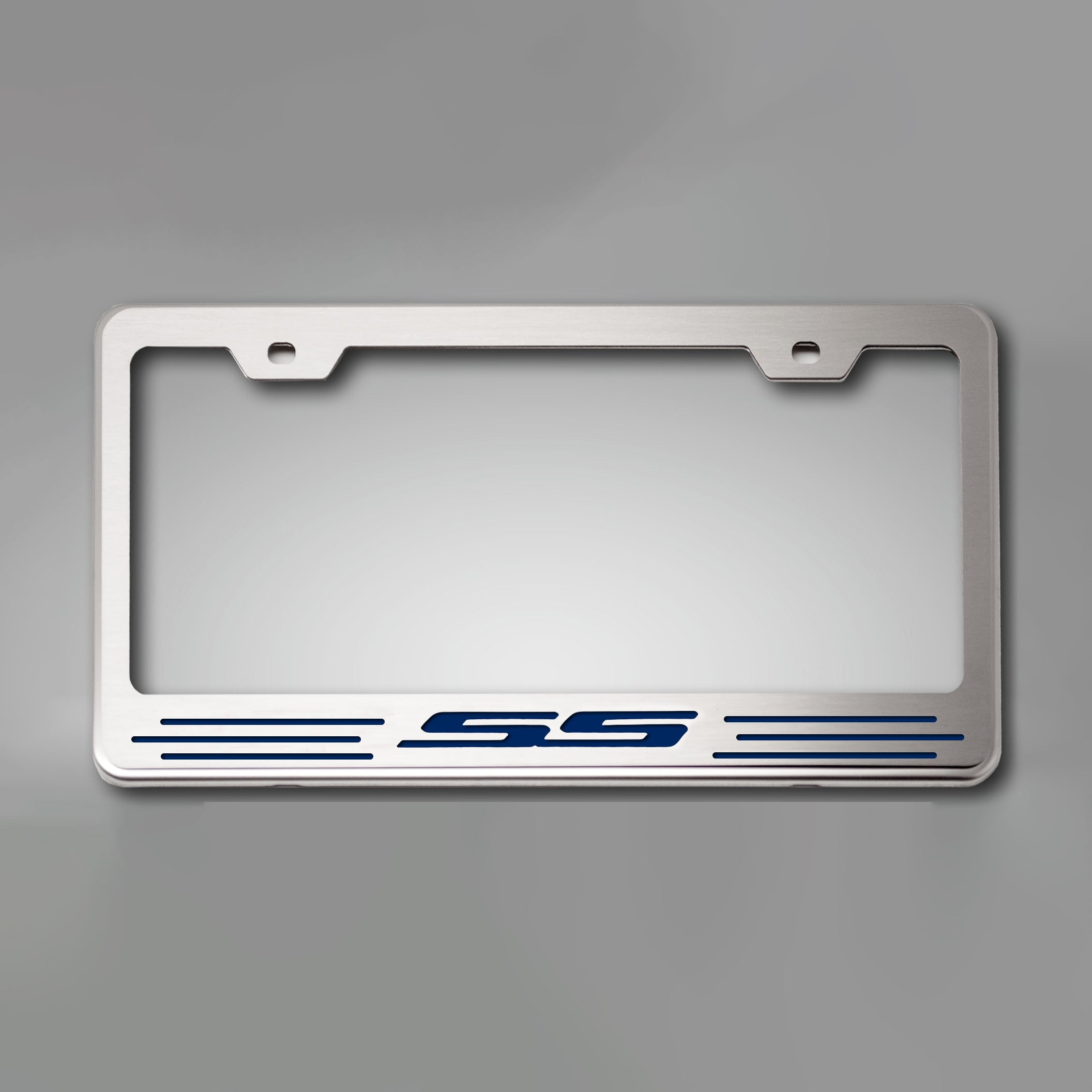 Dark Gray Camaro SS - License Plate Frame for Camaro with SS Lettering - Vinyl
