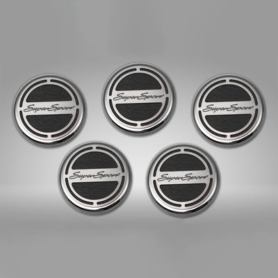 Dark Gray 2010-2022 Camaro SS - Engine Fluid Cap Cover Set Super Sport Style Automatic 5Pc