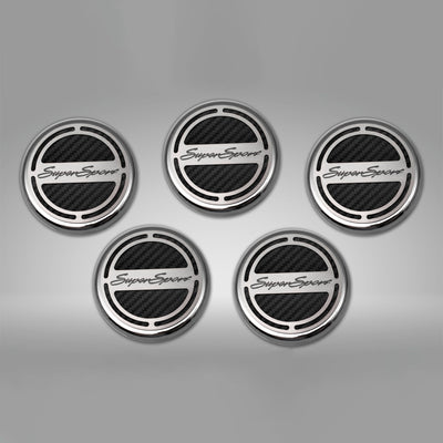 Dark Gray 2010-2022 Camaro SS - Engine Fluid Cap Cover Set Super Sport Style Automatic 5Pc