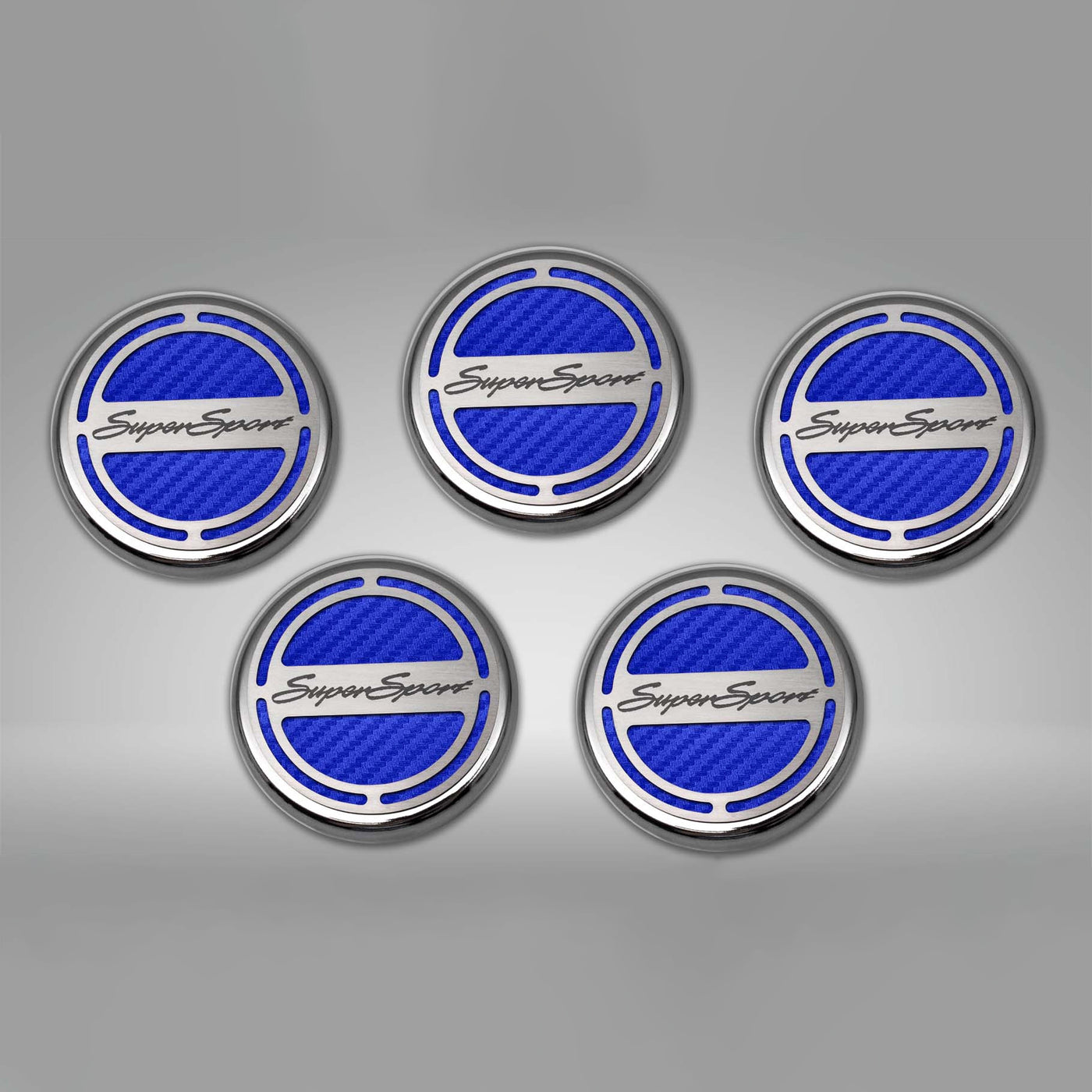 Dark Gray 2010-2022 Camaro SS - Engine Fluid Cap Cover Set Super Sport Style Automatic 5Pc
