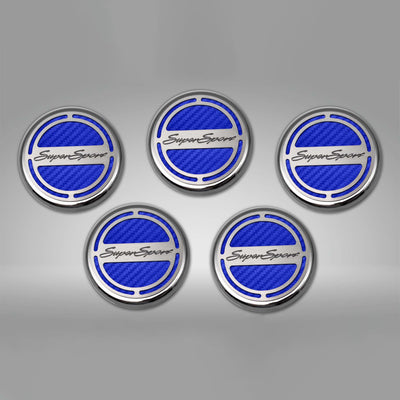 Dark Gray 2010-2022 Camaro SS - Engine Fluid Cap Cover Set Super Sport Style Automatic 5Pc