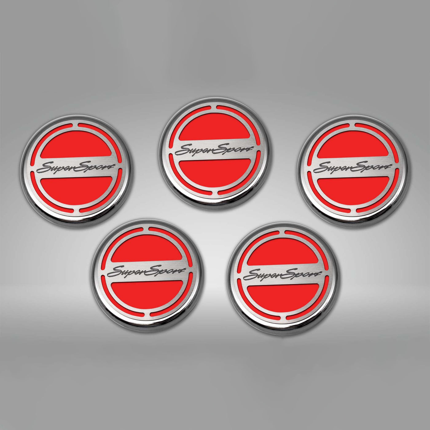 Dark Gray 2010-2022 Camaro SS - Engine Fluid Cap Cover Set Super Sport Style Automatic 5Pc