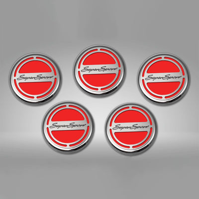 Dark Gray 2010-2022 Camaro SS - Engine Fluid Cap Cover Set Super Sport Style Automatic 5Pc