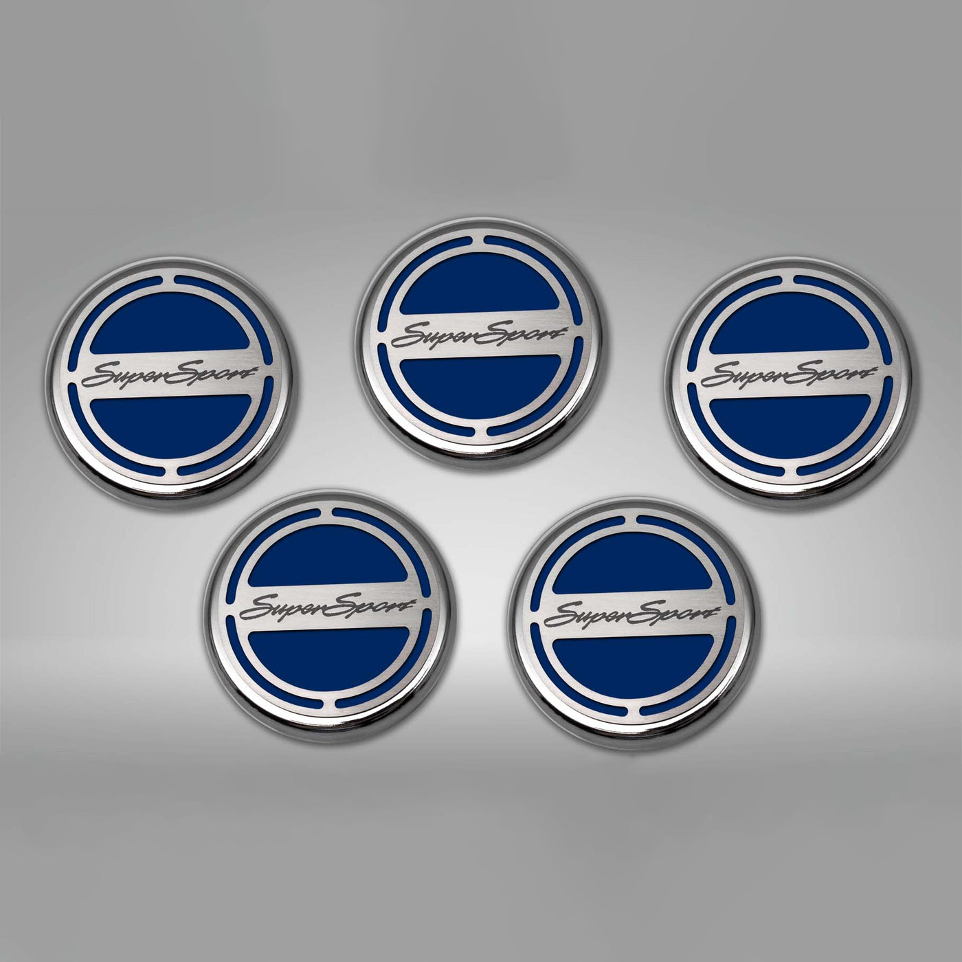 Dark Gray 2010-2022 Camaro SS - Engine Fluid Cap Cover Set Super Sport Style Automatic 5Pc