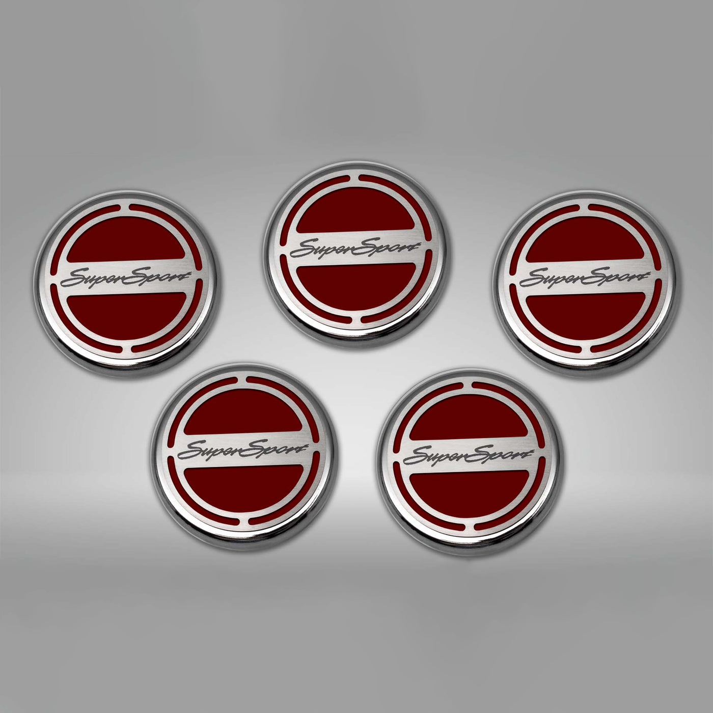 Dark Gray 2010-2022 Camaro SS - Engine Fluid Cap Cover Set Super Sport Style Automatic 5Pc