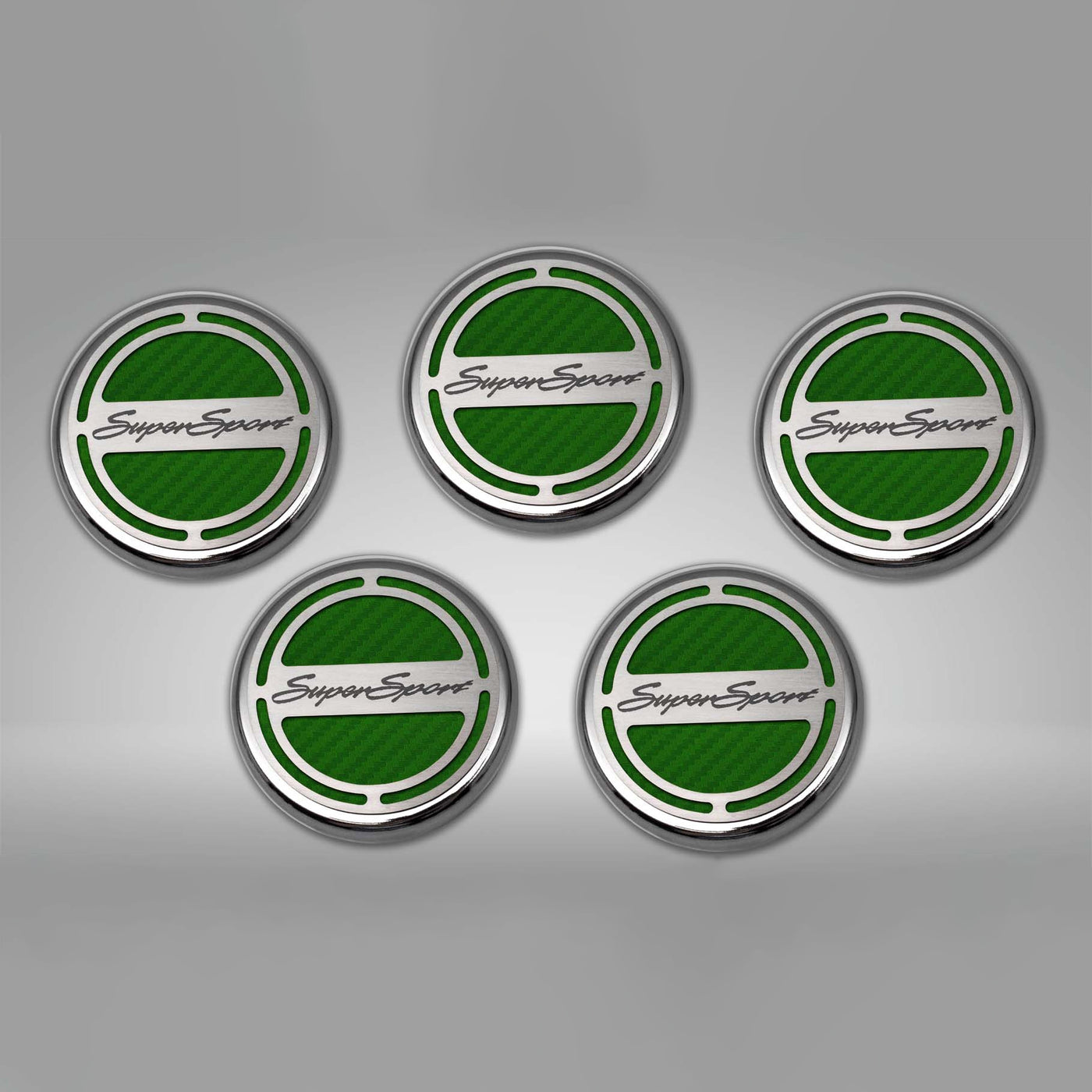 Dark Gray 2010-2022 Camaro SS - Engine Fluid Cap Cover Set Super Sport Style Automatic 5Pc