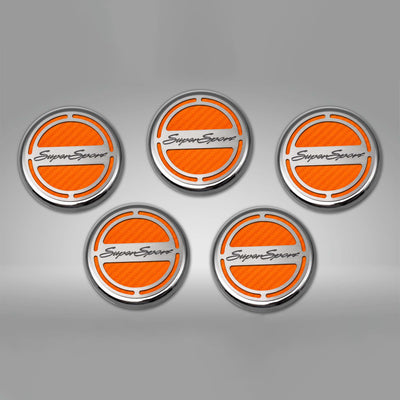 Dark Gray 2010-2022 Camaro SS - Engine Fluid Cap Cover Set Super Sport Style Automatic 5Pc