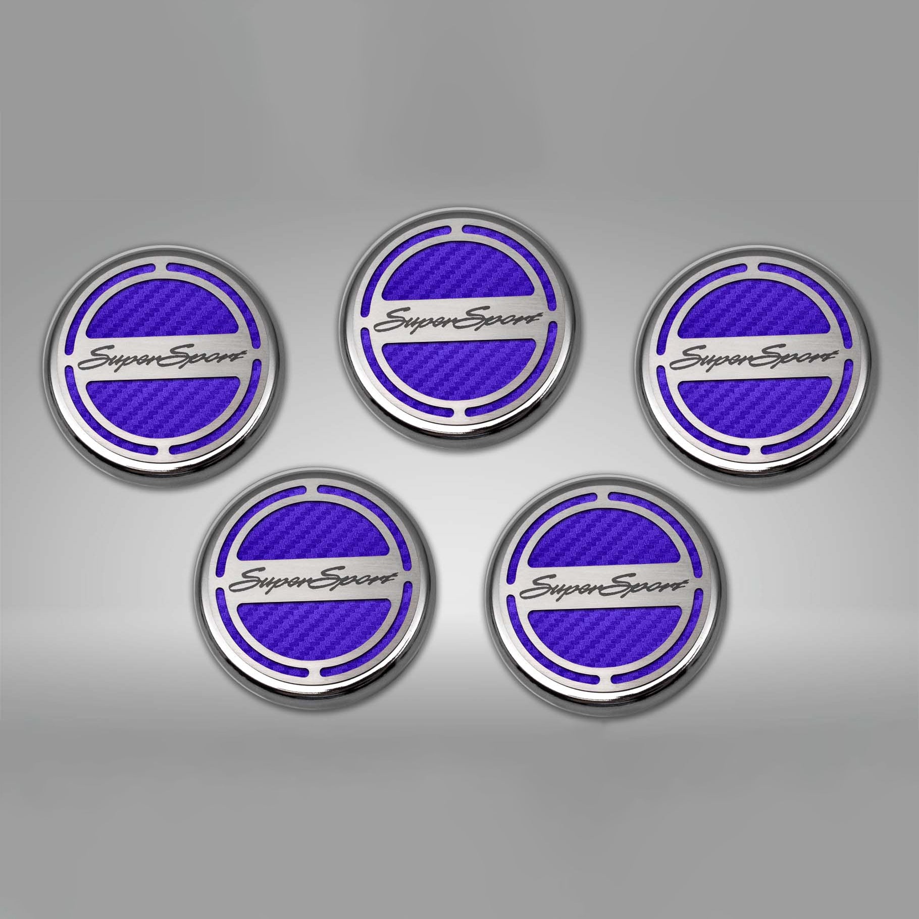 Dark Gray 2010-2022 Camaro SS - Engine Fluid Cap Cover Set Super Sport Style Automatic 5Pc