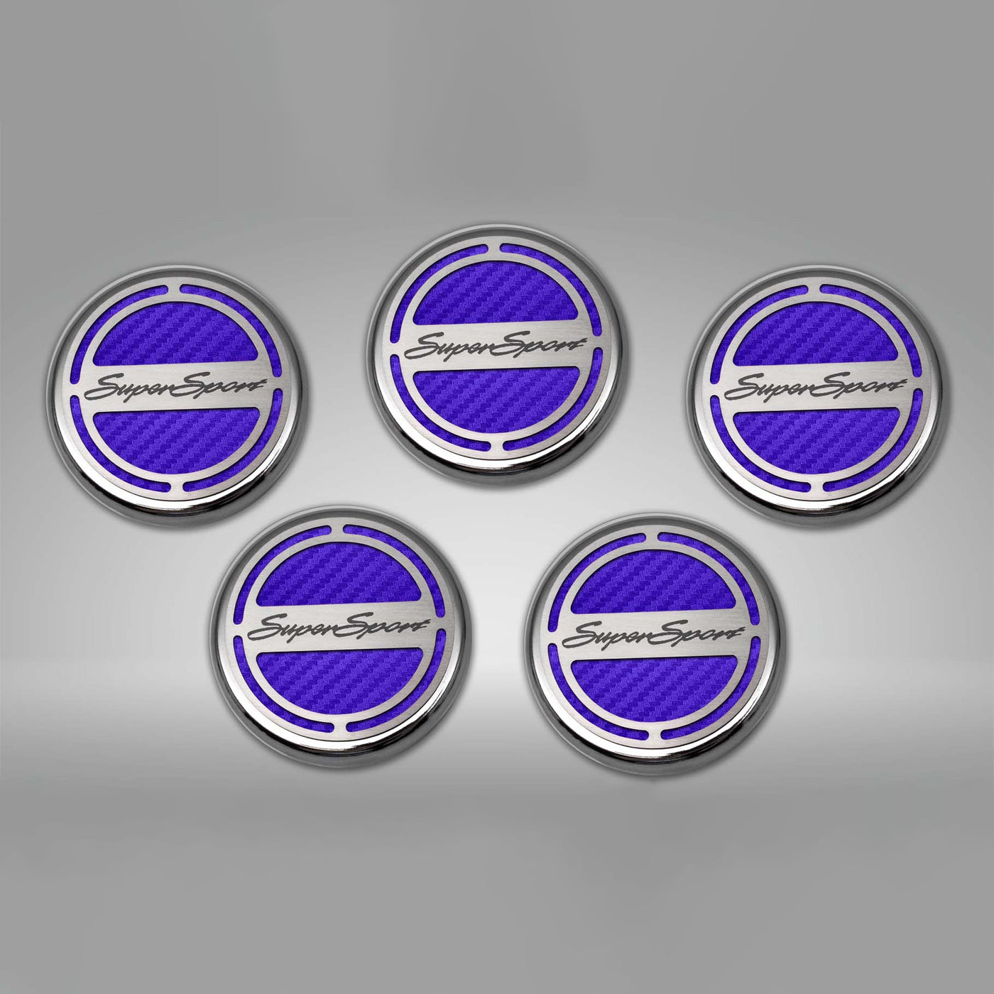 Dark Gray 2010-2022 Camaro SS - Engine Fluid Cap Cover Set Super Sport Style Automatic 5Pc