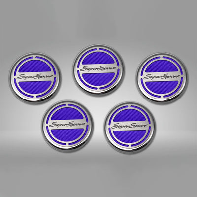 Dark Gray 2010-2022 Camaro SS - Engine Fluid Cap Cover Set Super Sport Style Automatic 5Pc