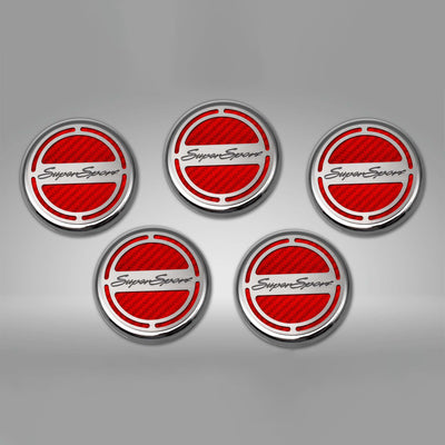Dark Gray 2010-2022 Camaro SS - Engine Fluid Cap Cover Set Super Sport Style Automatic 5Pc