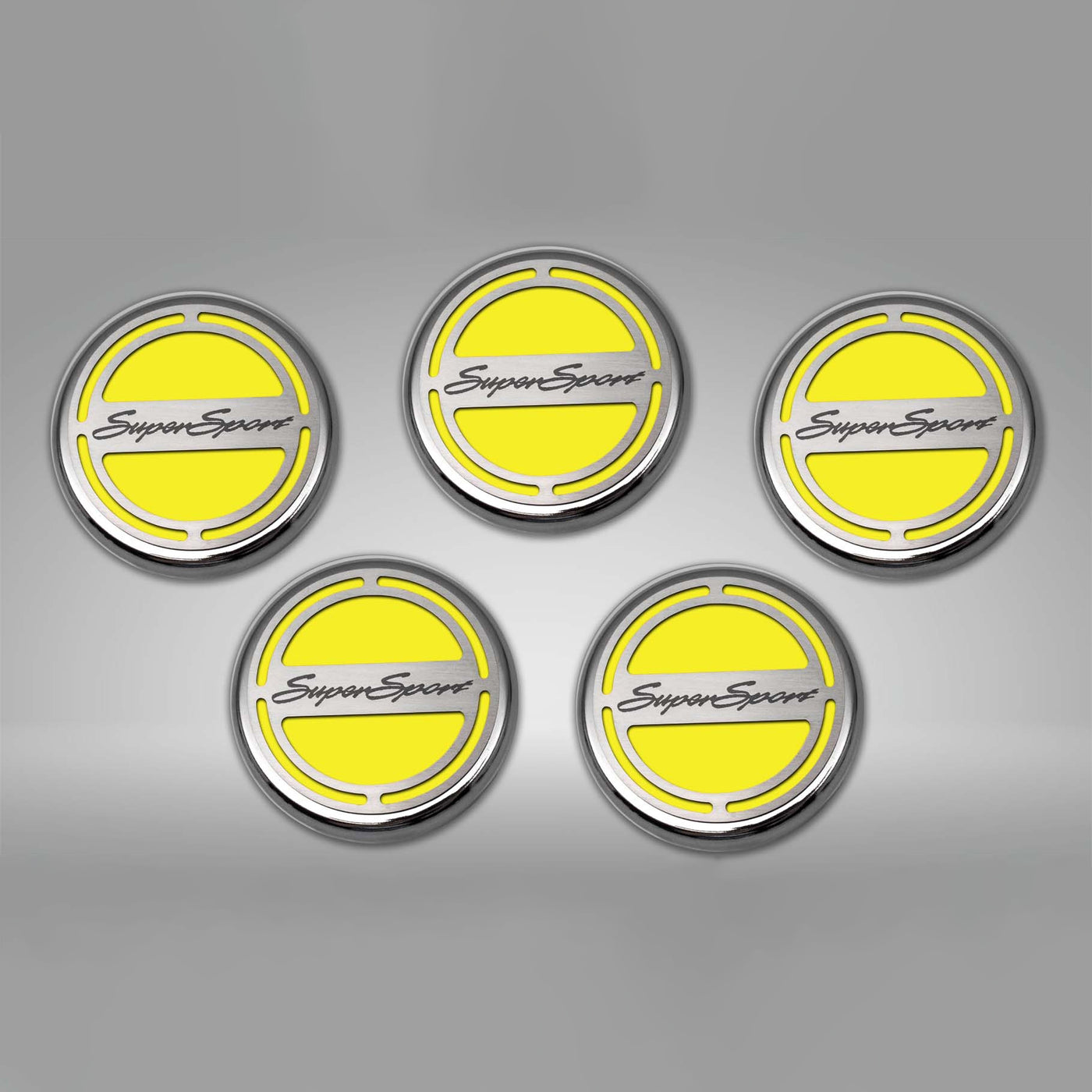 Dark Gray 2010-2022 Camaro SS - Engine Fluid Cap Cover Set Super Sport Style Automatic 5Pc