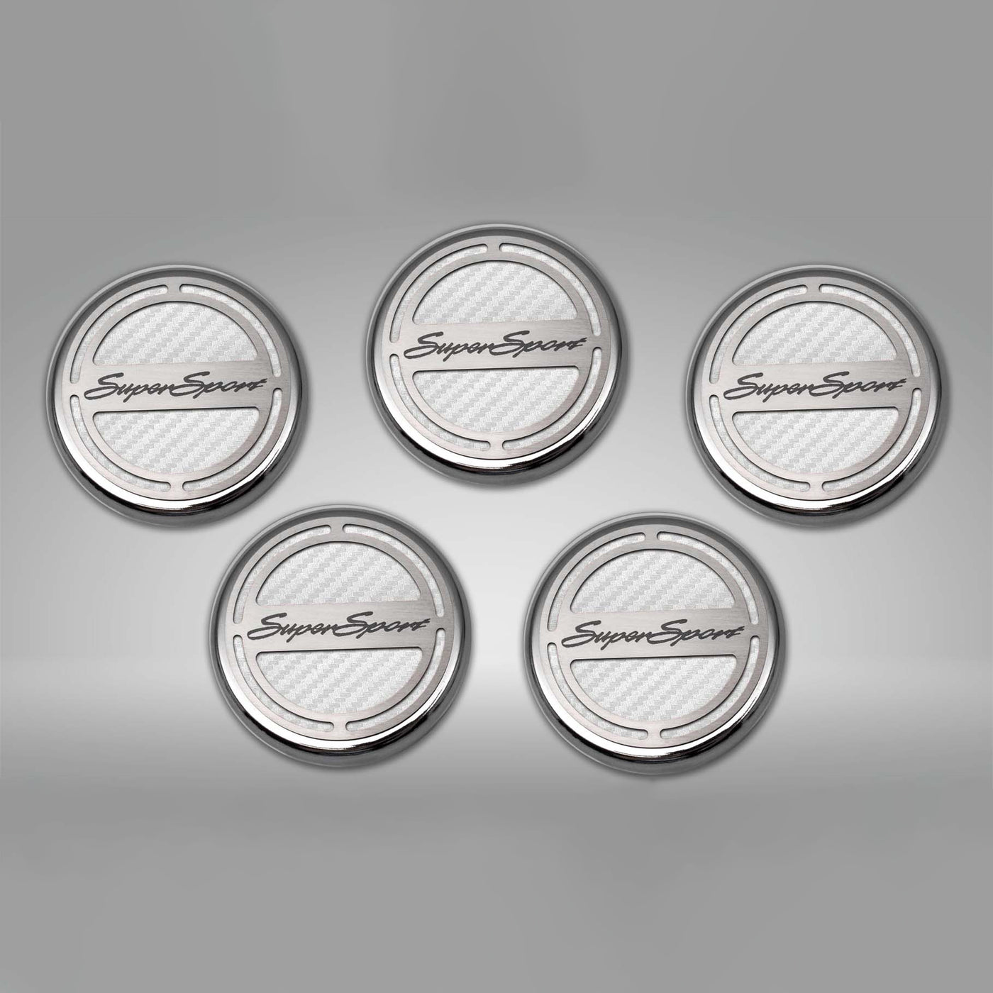 Dark Gray 2010-2022 Camaro SS - Engine Fluid Cap Cover Set Super Sport Style Automatic 5Pc