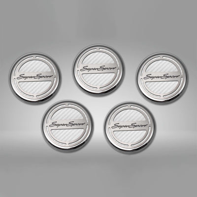 Dark Gray 2010-2022 Camaro SS - Engine Fluid Cap Cover Set Super Sport Style Automatic 5Pc