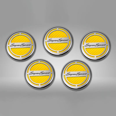 Dark Gray 2010-2022 Camaro SS - Engine Fluid Cap Cover Set Super Sport Style Automatic 5Pc