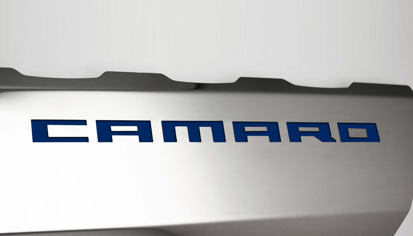 Light Gray 2016-2021 Camaro SS - Fuel Rail Covers w/SS Style Top Plates - Stainless Steel