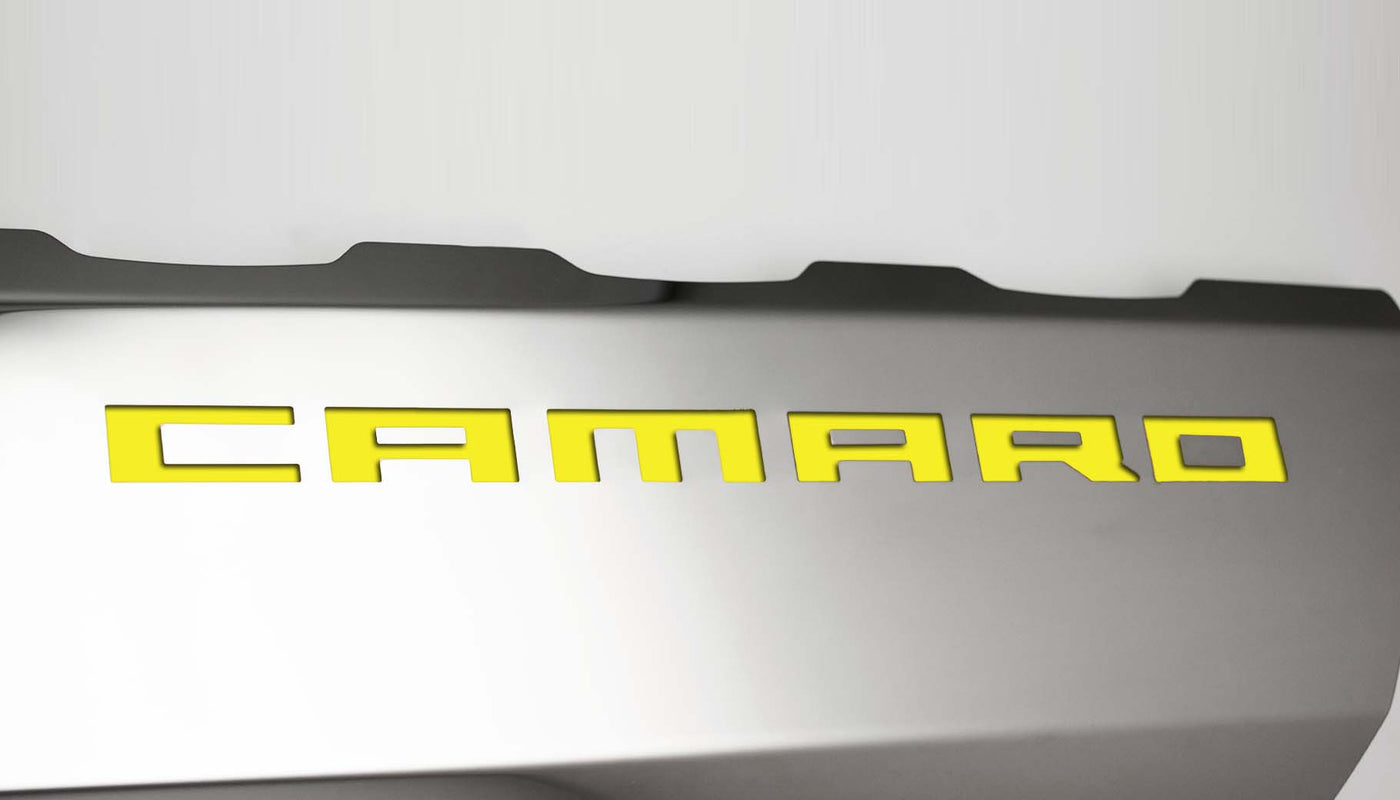 Light Gray 2016-2021 Camaro SS - Fuel Rail Covers w/SS Style Top Plates - Stainless Steel