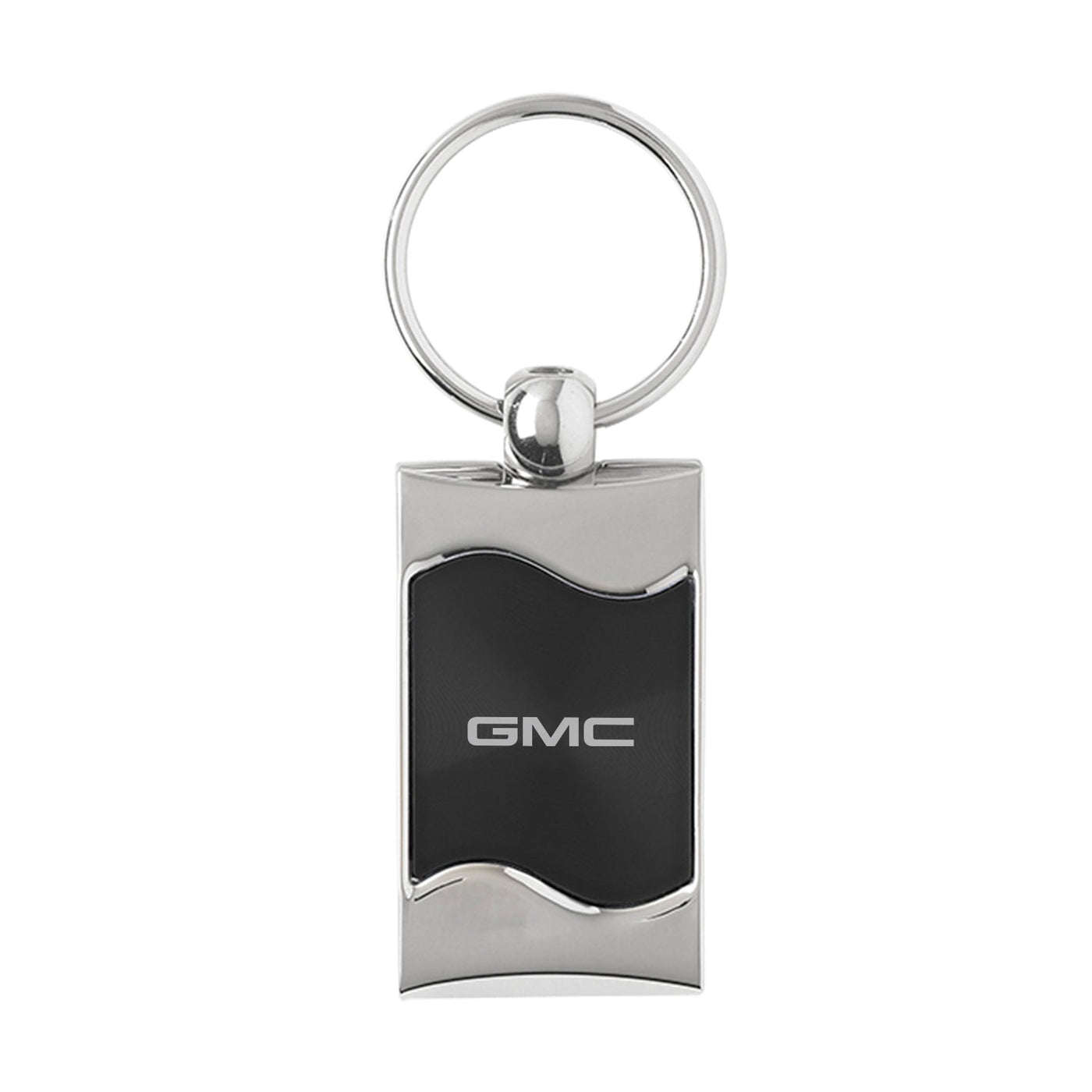 Dark Slate Gray GMC Silver Wave Keychain
