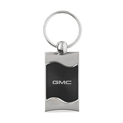 Dark Slate Gray GMC Silver Wave Keychain