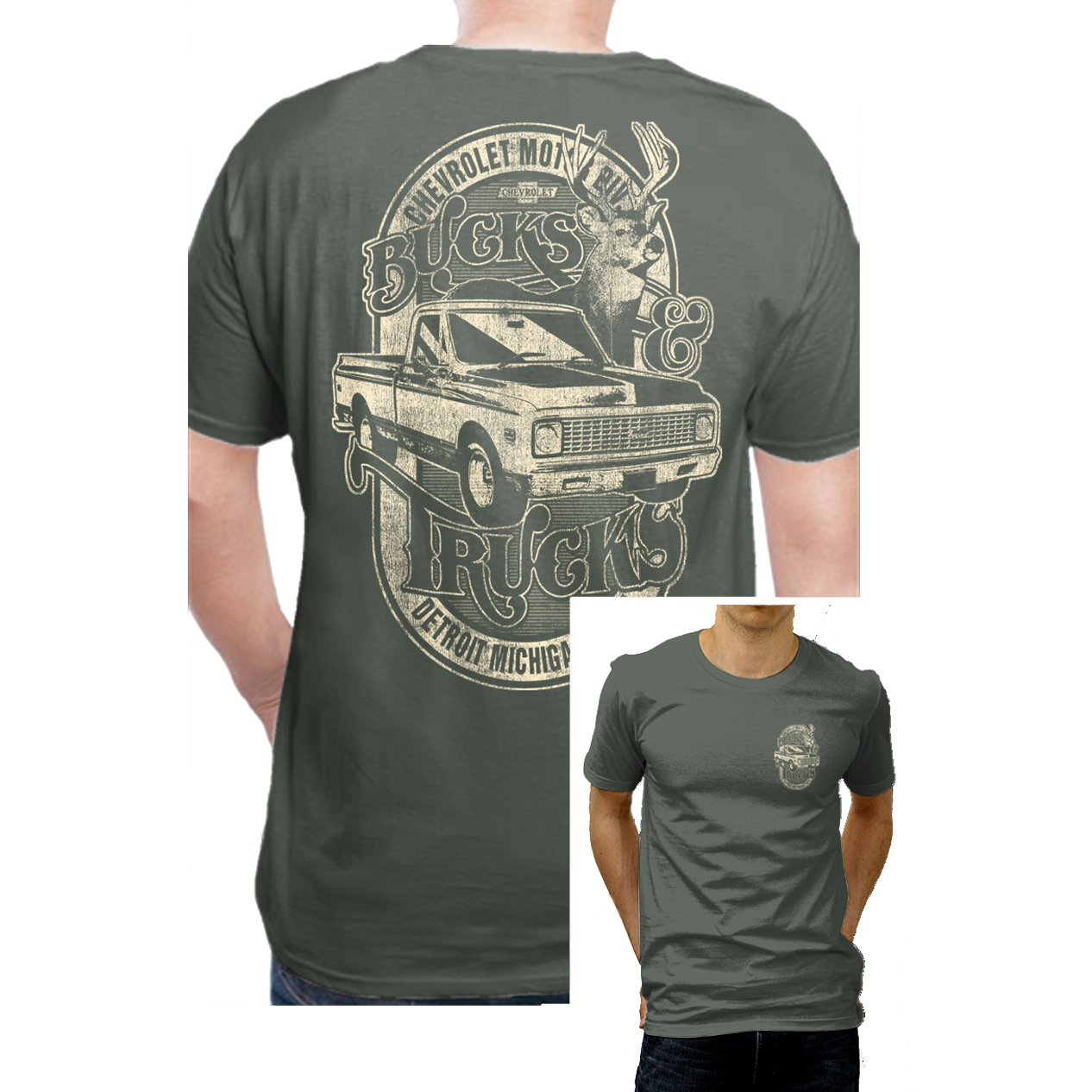 Dark Slate Gray Chevrolet Bucks & Trucks T-Shirt