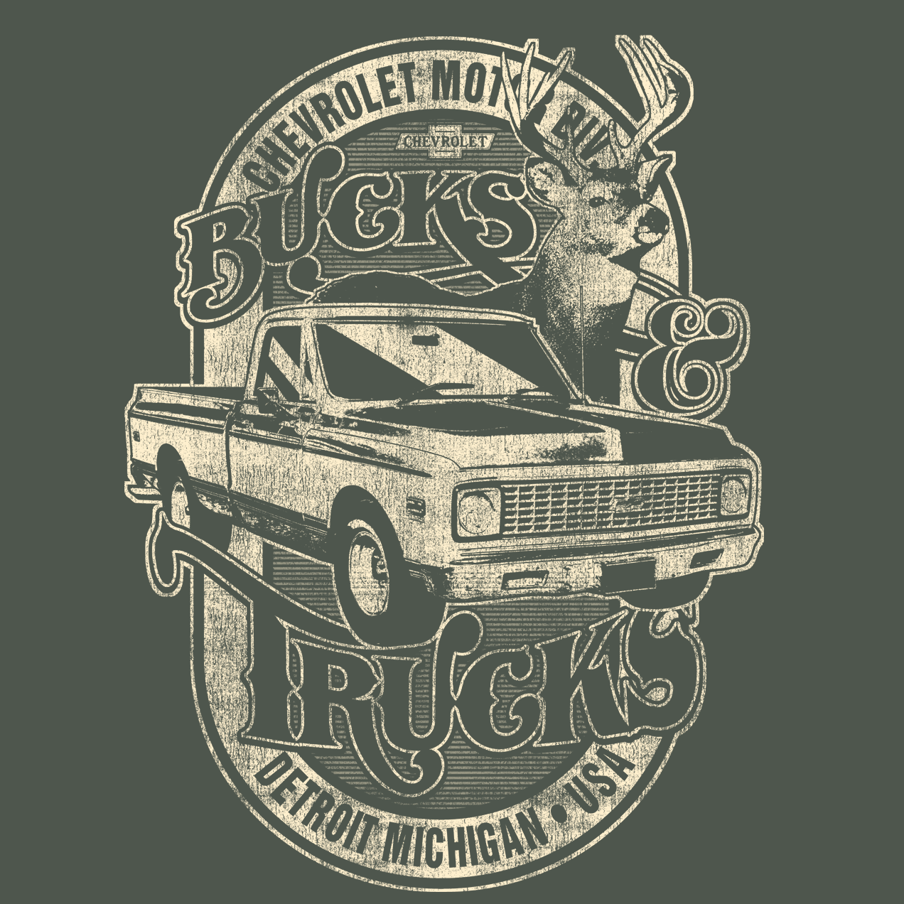 Wheat Chevrolet Bucks & Trucks T-Shirt