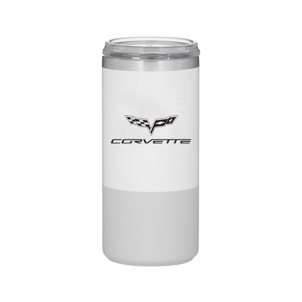 Light Gray Corvette 16.9oz Steel Thermal Tumbler - C2-C6
