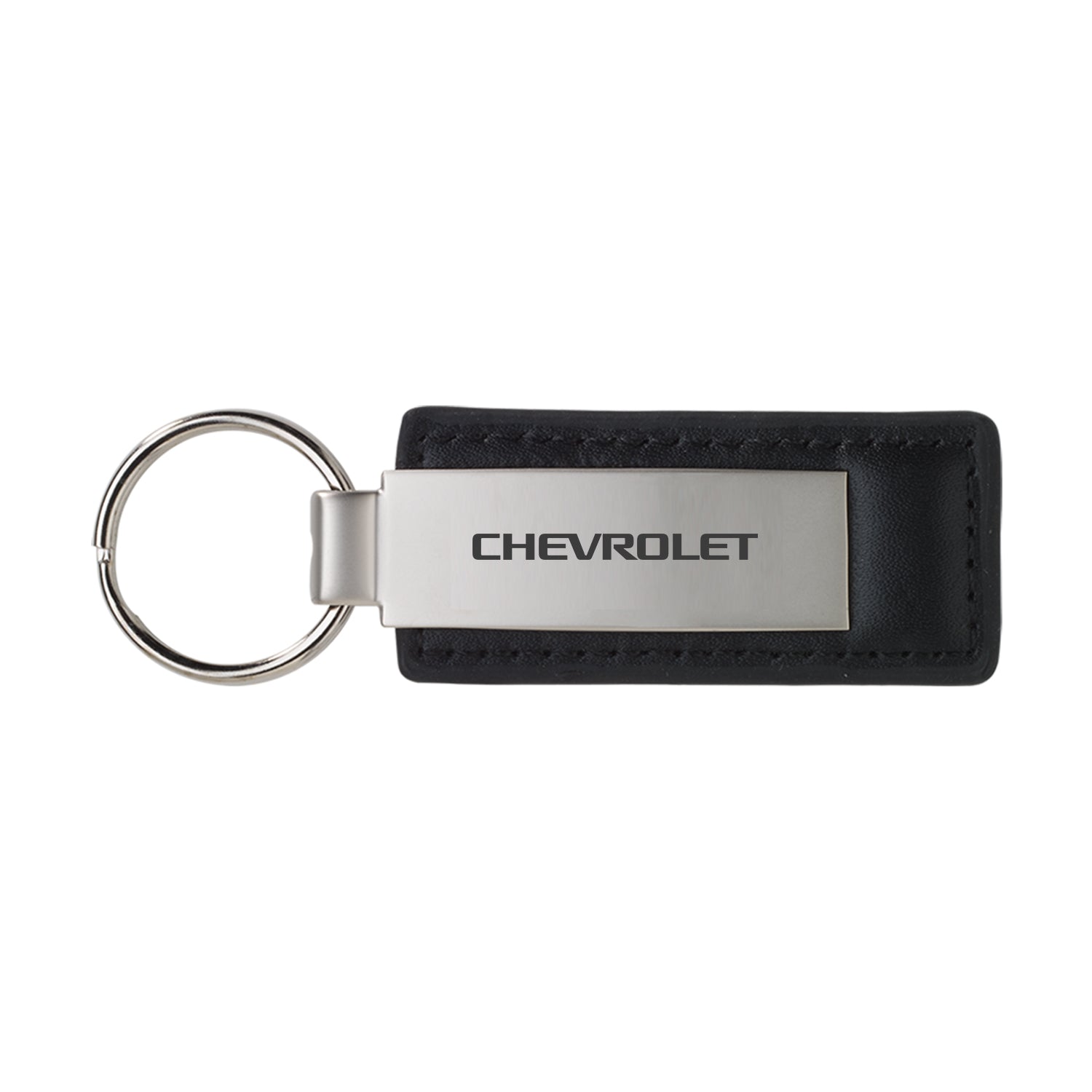 Dark Slate Gray Chevrolet Leather/Metal Large Keychain