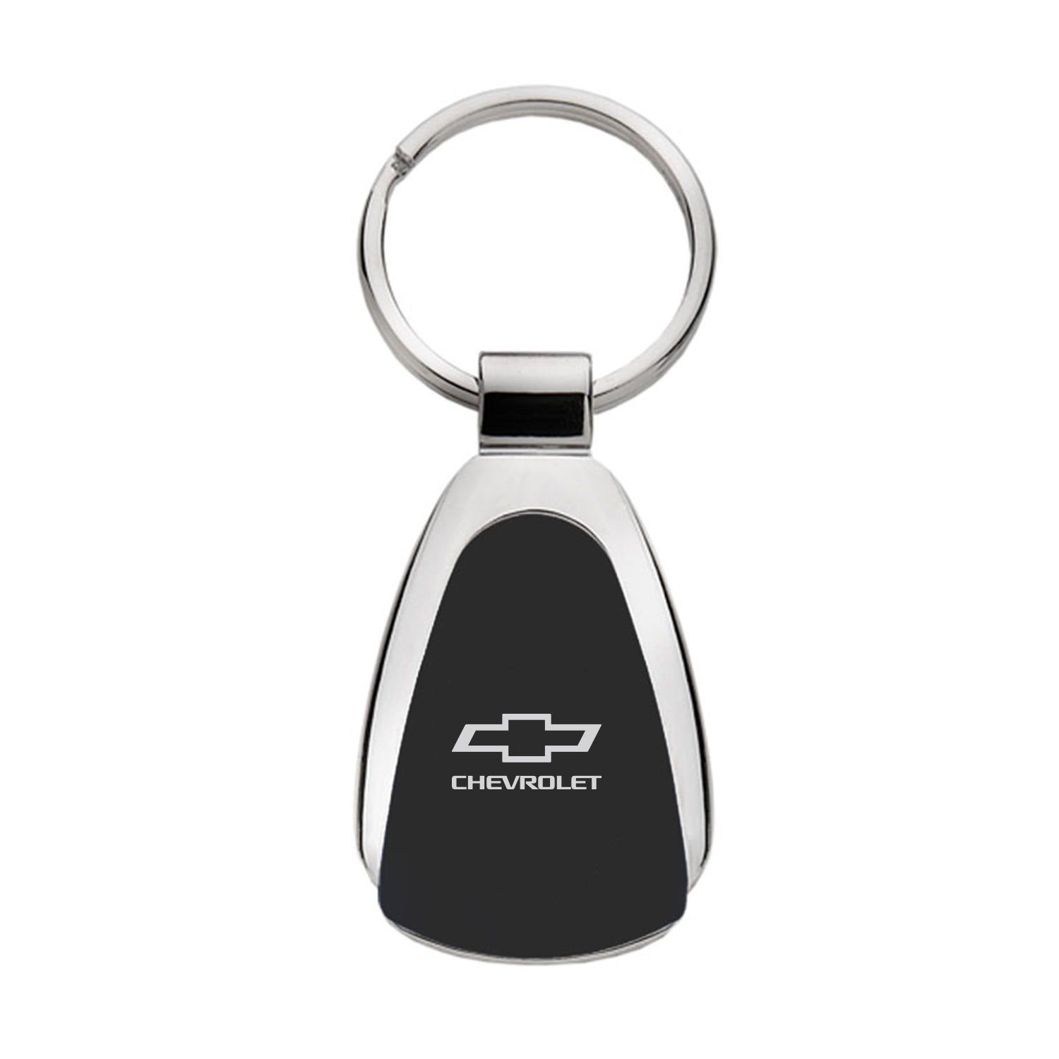 Dark Slate Gray Chevrolet Chrome Tear Drop Keychain