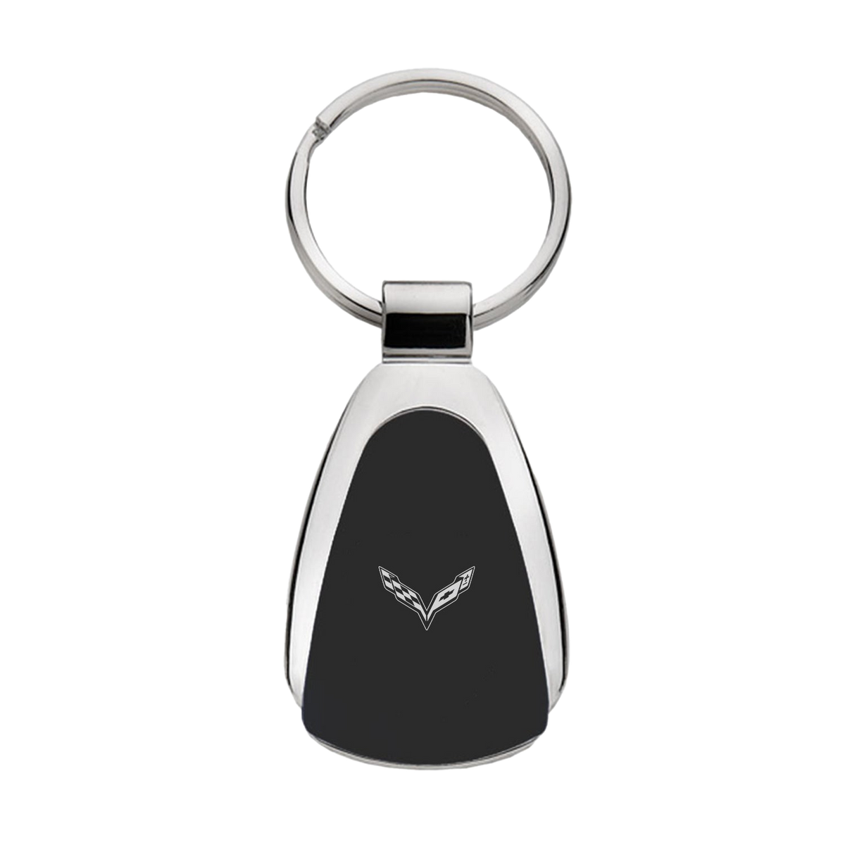 Corvette Chrome Tear Drop Keychain