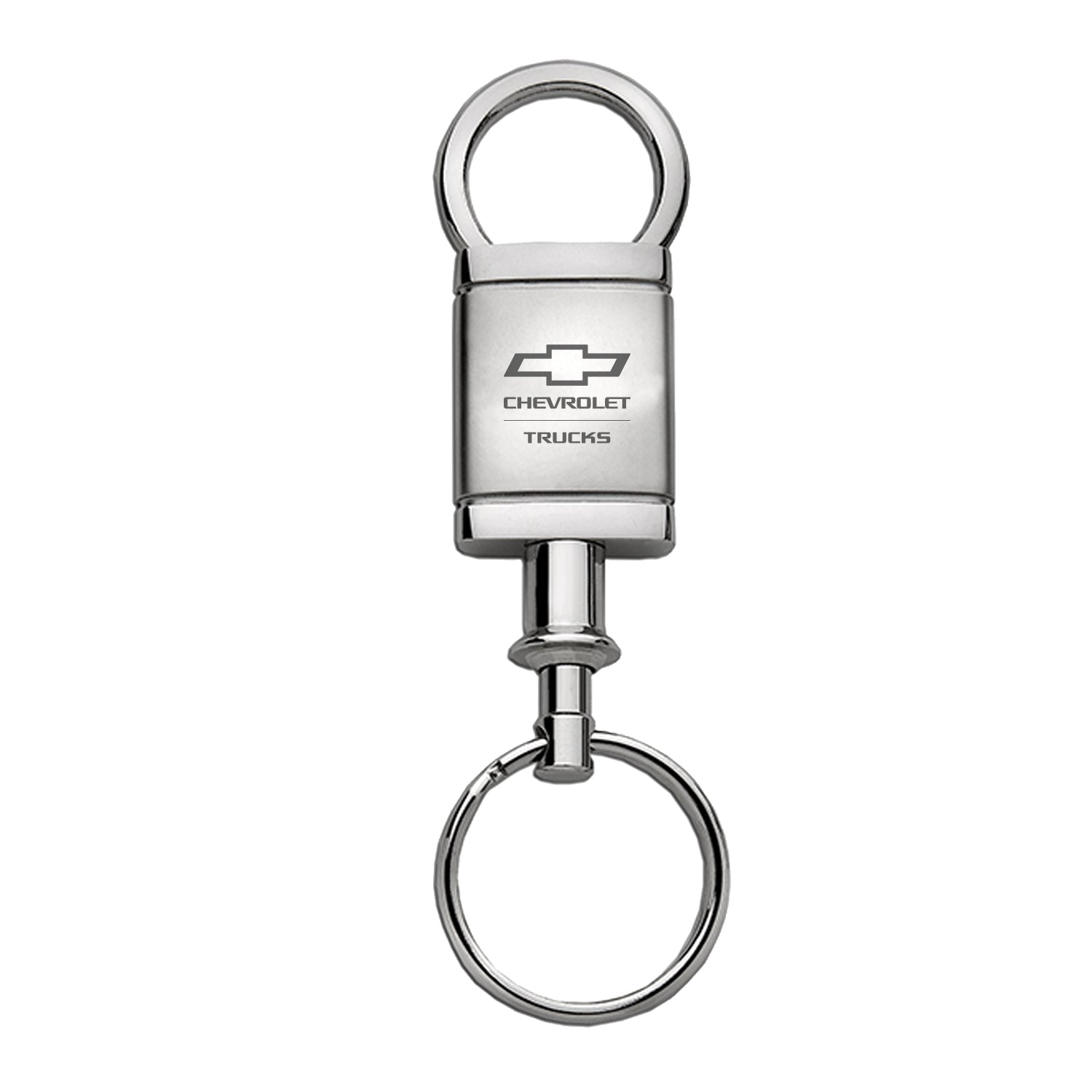Light Gray Chevrolet Straight Ring Top Keychain