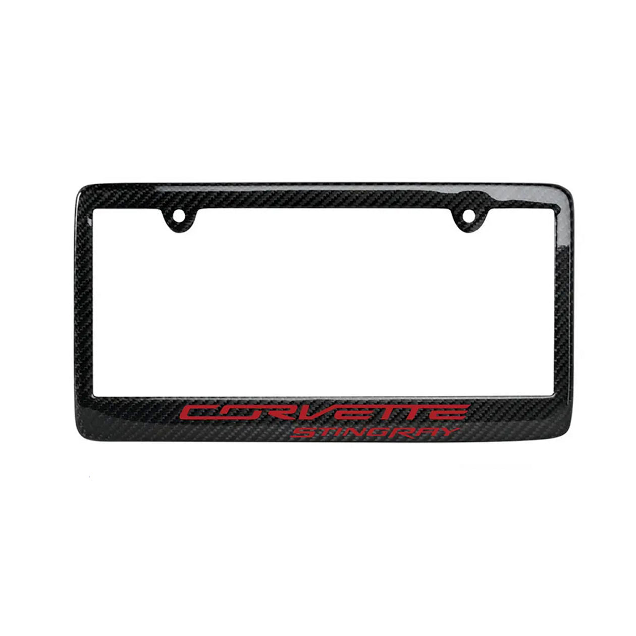 C7 Corvette License Plate Frame - Carbon Fiber W/Corvette Stingray Script