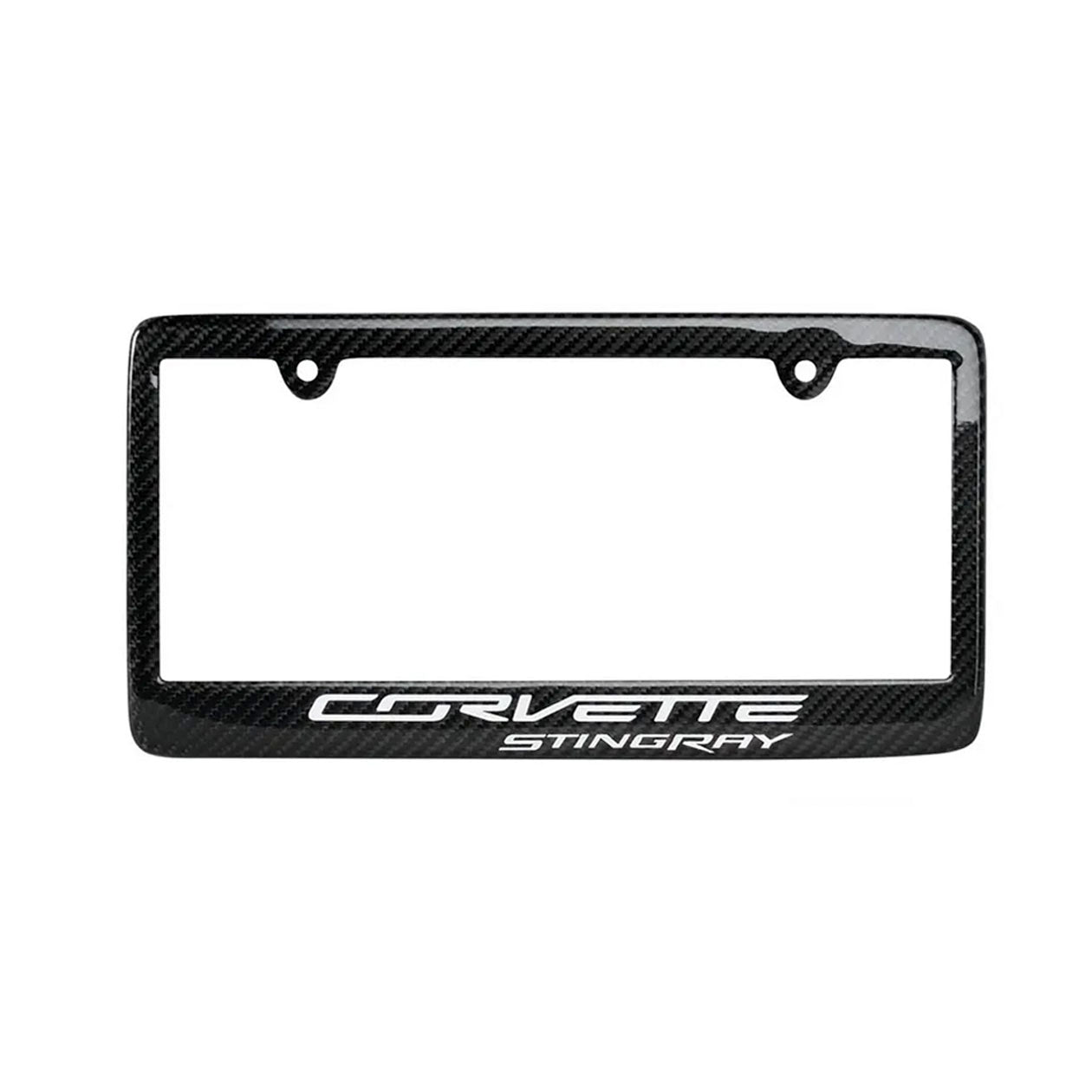 C7 Corvette License Plate Frame - Carbon Fiber W/Corvette Stingray Script