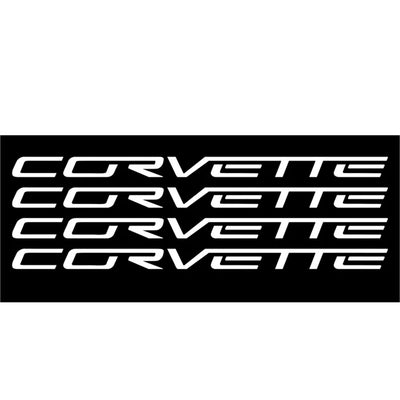 C6/C7 Wheel Lettering Kit - Corvette Script for 4 Wheels