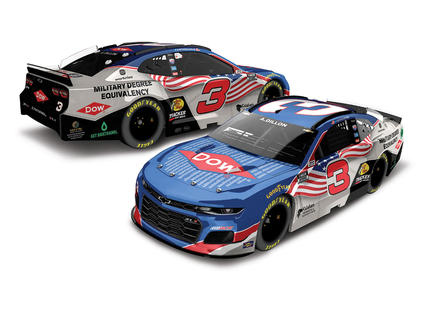 Austin Dillon 2021 Dow Salutes Veterans 1:24 Diecast