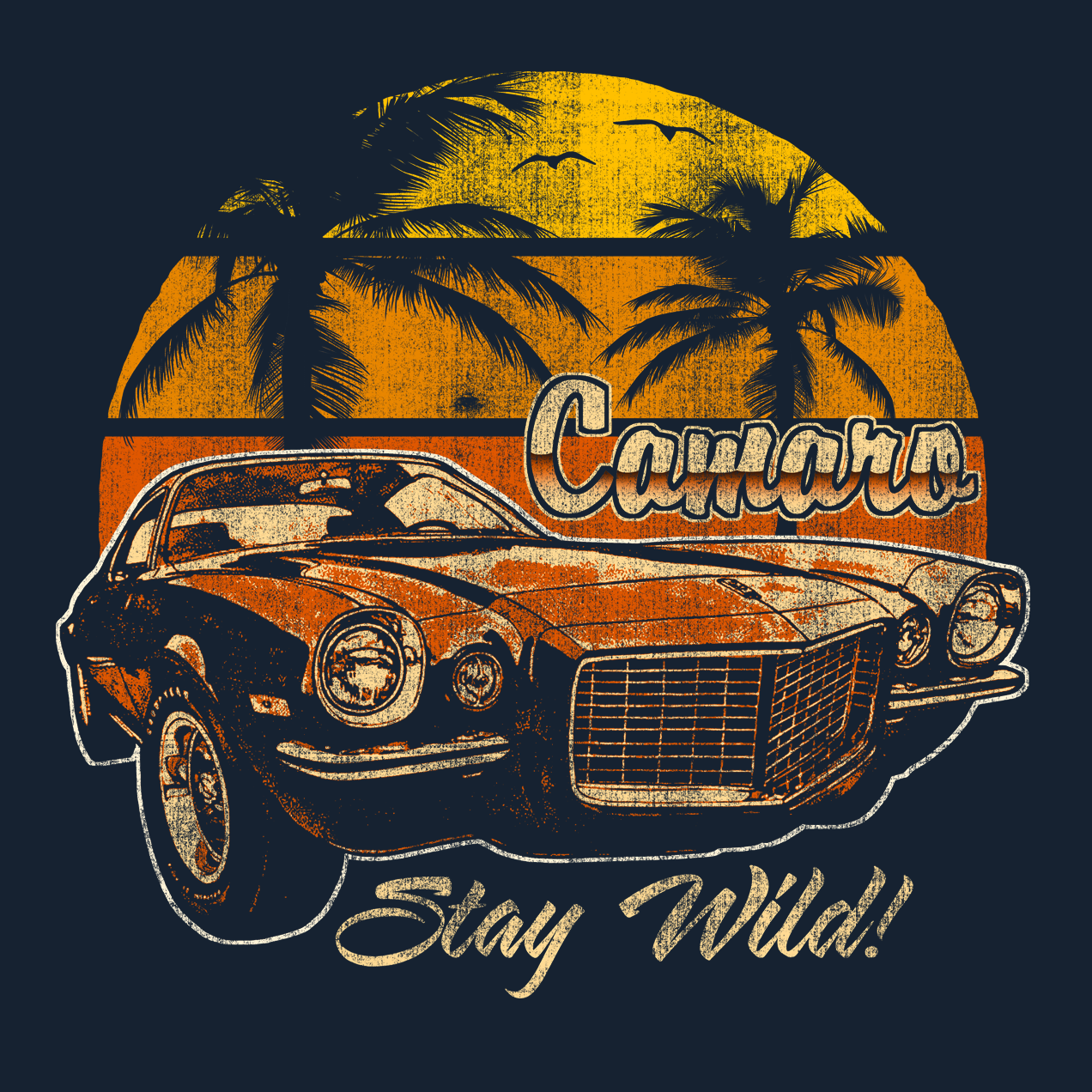 Camaro Sunset Palms T-Shirt