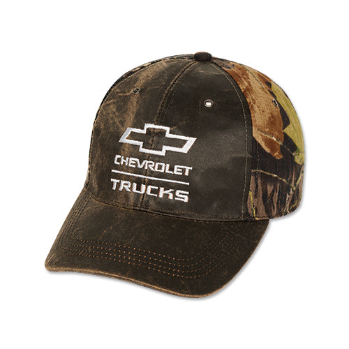 CHEVY TRUCKS LEATHER CAMO CAP