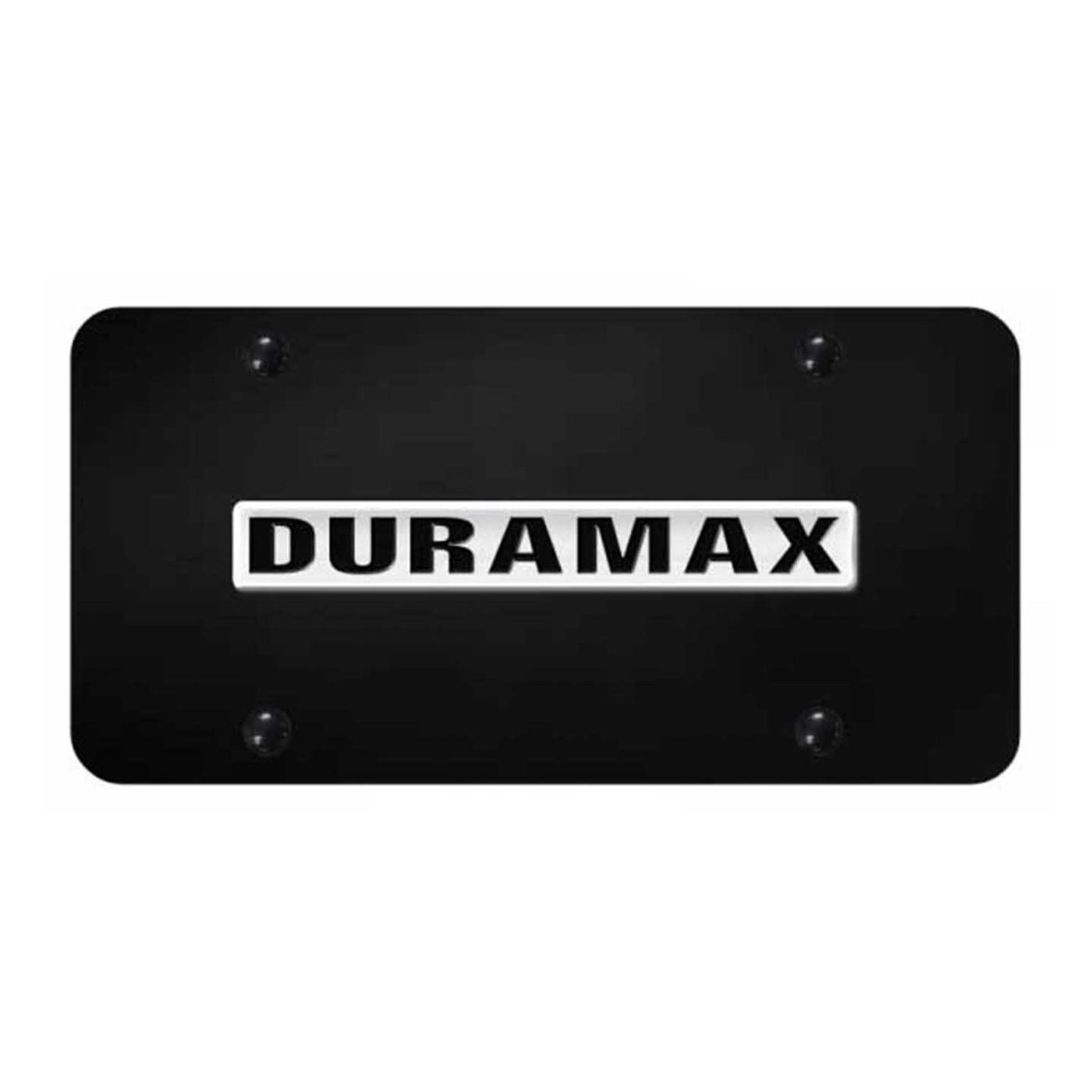 Duramax Name License Plate - Chrome on Black