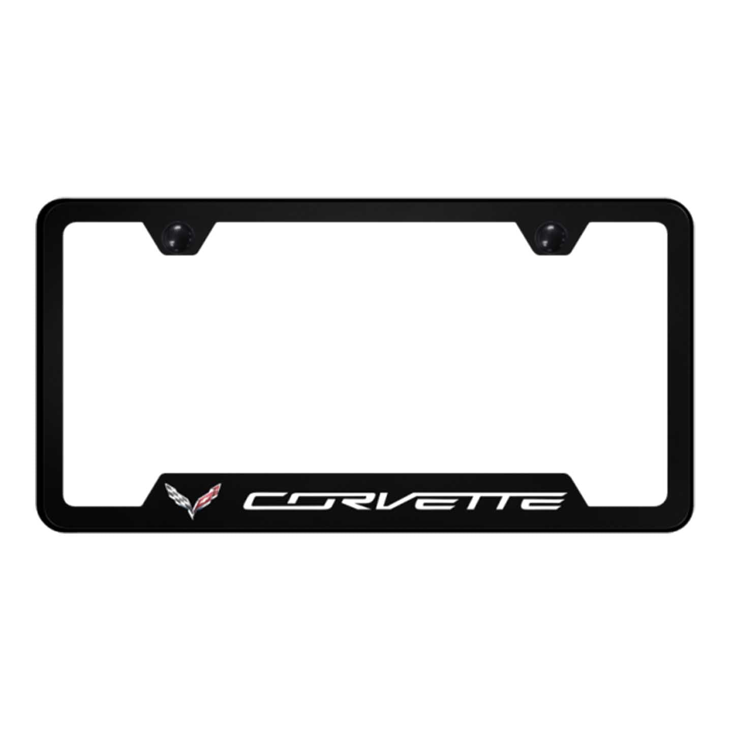 Black Corvette C7 PC Notched Frame - UV Print on Black