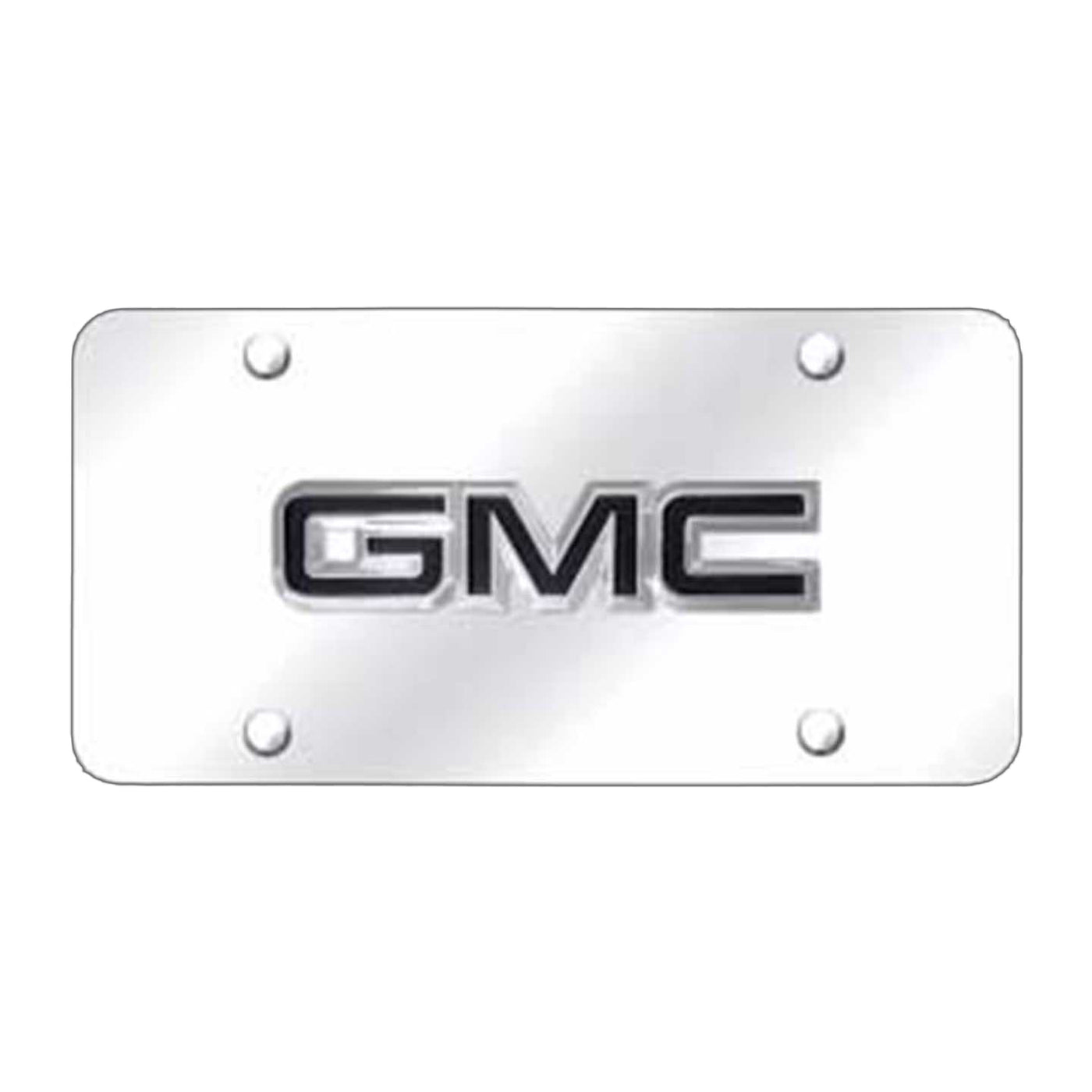 GMC OEM Black License Plate - Chrome on Mirrored